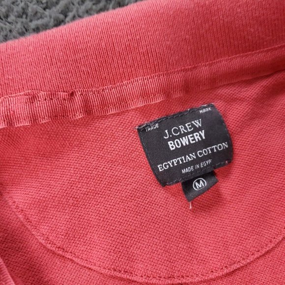 J. Crew Bowery Polo Shirt Short Sleeve Coral Egyptian Cotton Mens Size M Medium - Picture 4 of 9